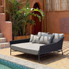 Virasat Outdoor Poolside Sunbed With Cushion Daybed (Black) Braided & Rope-VIRASAT FURNITURE & FURNISHING