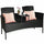 Virasat Garden Patio Seating Set of 2 Chairs and Table Set Black-VIRASAT FURNITURE & FURNISHING