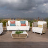 Virasat Outdoor Garden Balcony Sofa Set 2 Seater, 2 Single Seater and 1 Table Set (Beige + White)-VIRASAT FURNITURE & FURNISHING