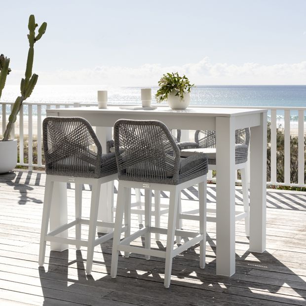 Virasat Outdoor Patio Bar Sets 4 Chairs and 1 Table Braided & Rope-VIRASAT FURNITURE & FURNISHING