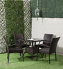 Virasat Outdoor Patio Seating Set 4 Chairs and 1 Table Set (Dark Brown)-VIRASAT FURNITURE & FURNISHING