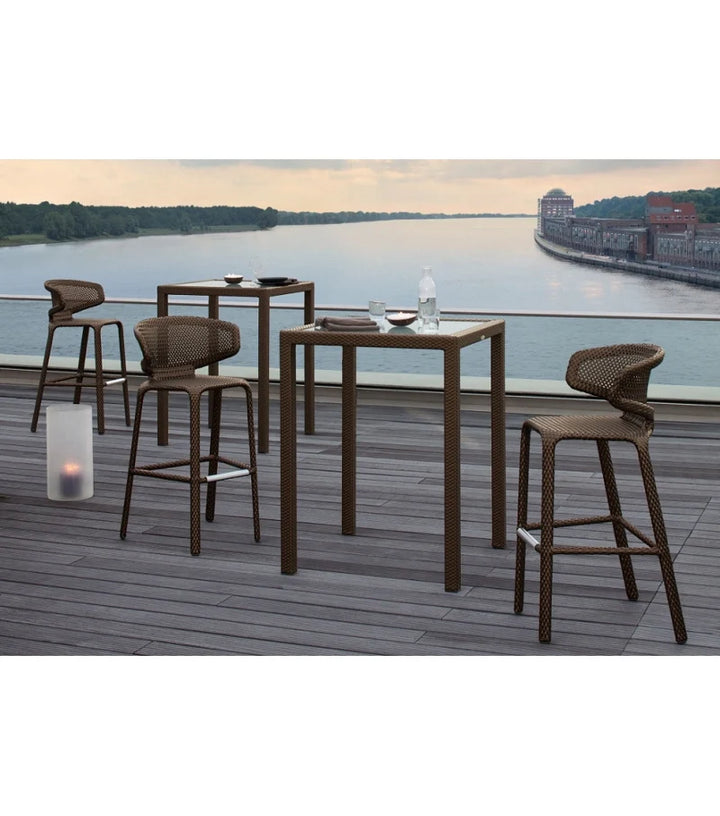 Virasat Angelo Outdoor Patio Bar Set 2 Chairs and 1 Table Set (Brown)