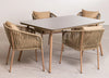Virasat Outdoor Patio Dining Seating Set 4 Chairs and 1 Table Set Braided & Rope-VIRASAT FURNITURE & FURNISHING