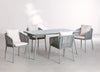 Virasat Outdoor Patio Dining Seating Set 4 Chairs and 1 Table Set Braided & Rope-VIRASAT FURNITURE & FURNISHING