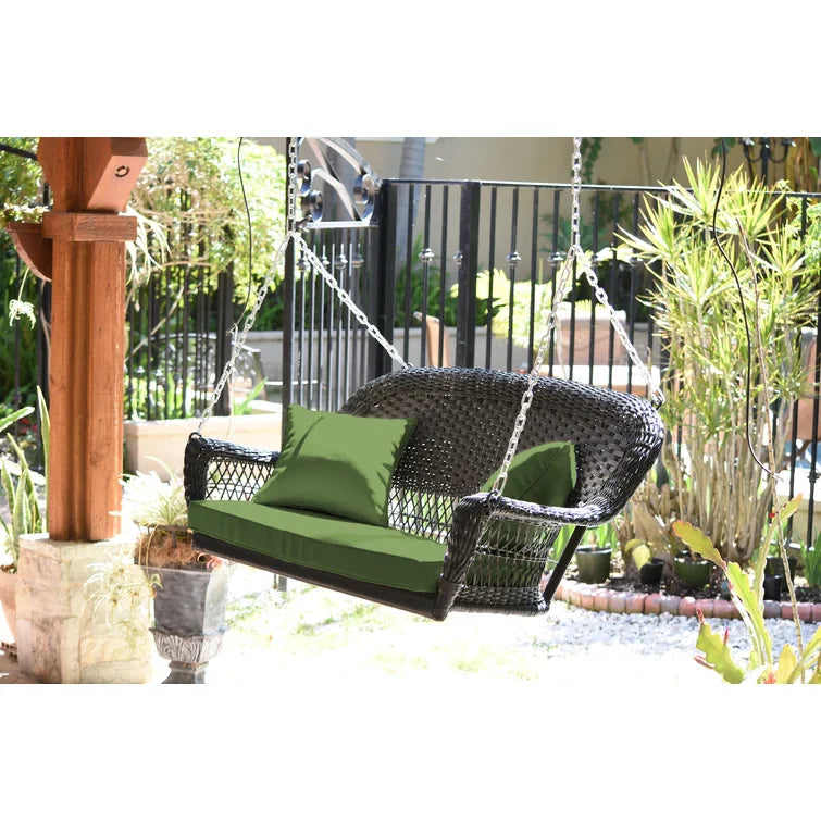 Virasat Double Seater Hanging Swing Without Stand For Balcony, Garden Swing, (Black)-VIRASAT FURNITURE & FURNISHING