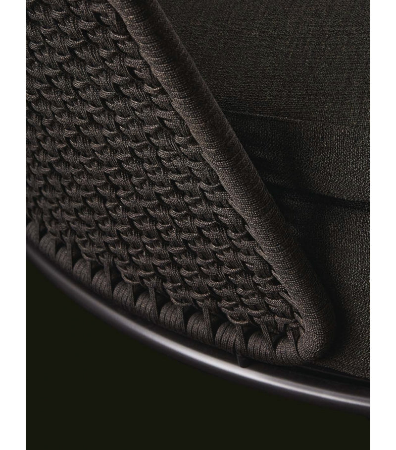 Virasat Outdoor Poolside Sunbed With Cushion Daybed (Black) Braided & Rope-VIRASAT FURNITURE & FURNISHING