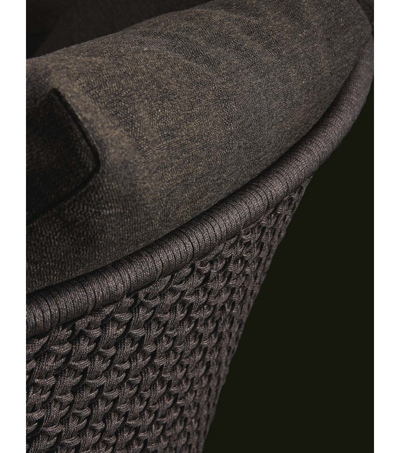 Virasat Outdoor Poolside Sunbed With Cushion Daybed (Black) Braided & Rope-VIRASAT FURNITURE & FURNISHING