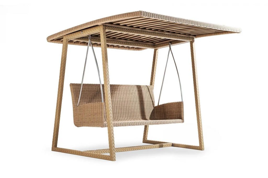 Virasat Three Seater Hanging Swing With Stand For Balcony, Garden Swing (Tan)-VIRASAT FURNITURE & FURNISHING