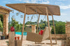 Virasat Three Seater Hanging Swing With Stand For Balcony, Garden Swing (Tan)-VIRASAT FURNITURE & FURNISHING
