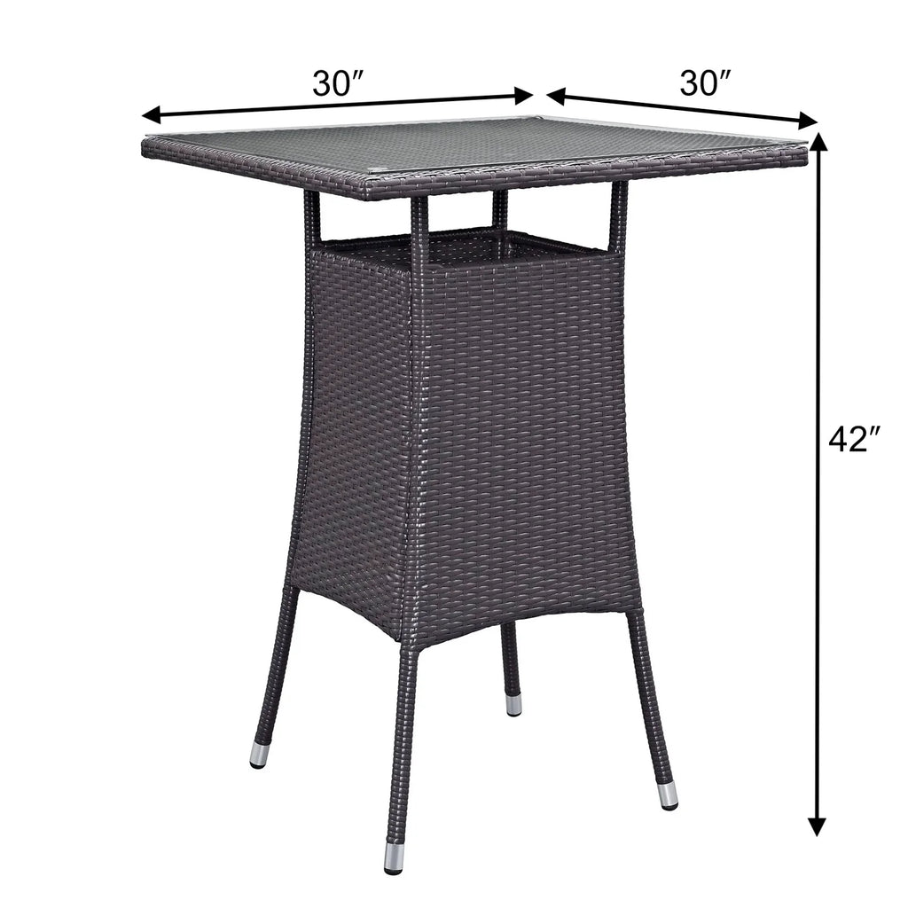 Virasat Outdoor Patio Bar Sets 4 Chairs and 1 Table (Dark Brown)-VIRASAT FURNITURE & FURNISHING