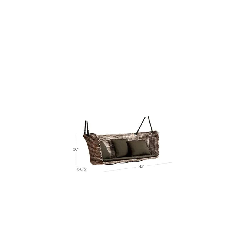 Virasat Double Seater Hanging Swing Without Stand For Balcony, Garden Swing (Brown, Light Brown, White)-VIRASAT FURNITURE & FURNISHING