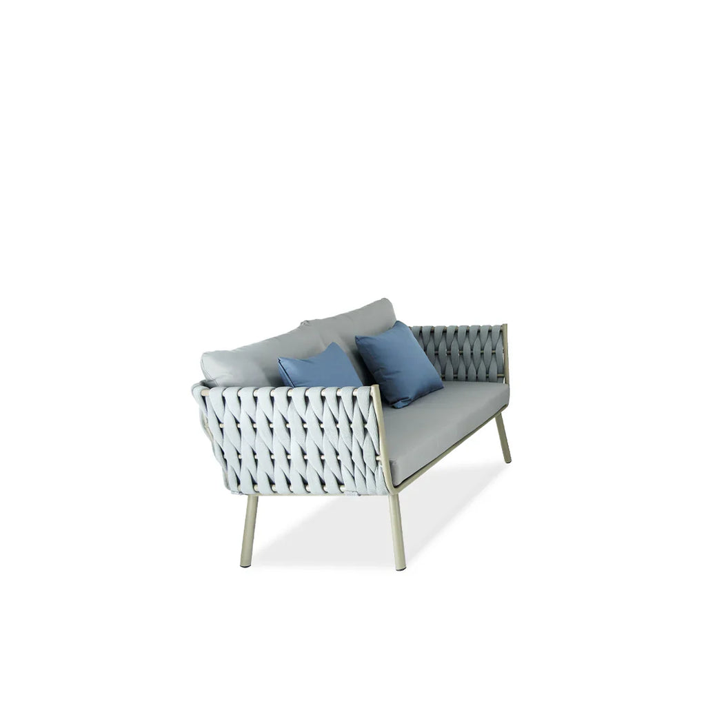 Virasat Outdoor Sofa Set 3 Seater , 2 Double seater and 1 Center Table (Grey) Braided & Rope-VIRASAT FURNITURE & FURNISHING