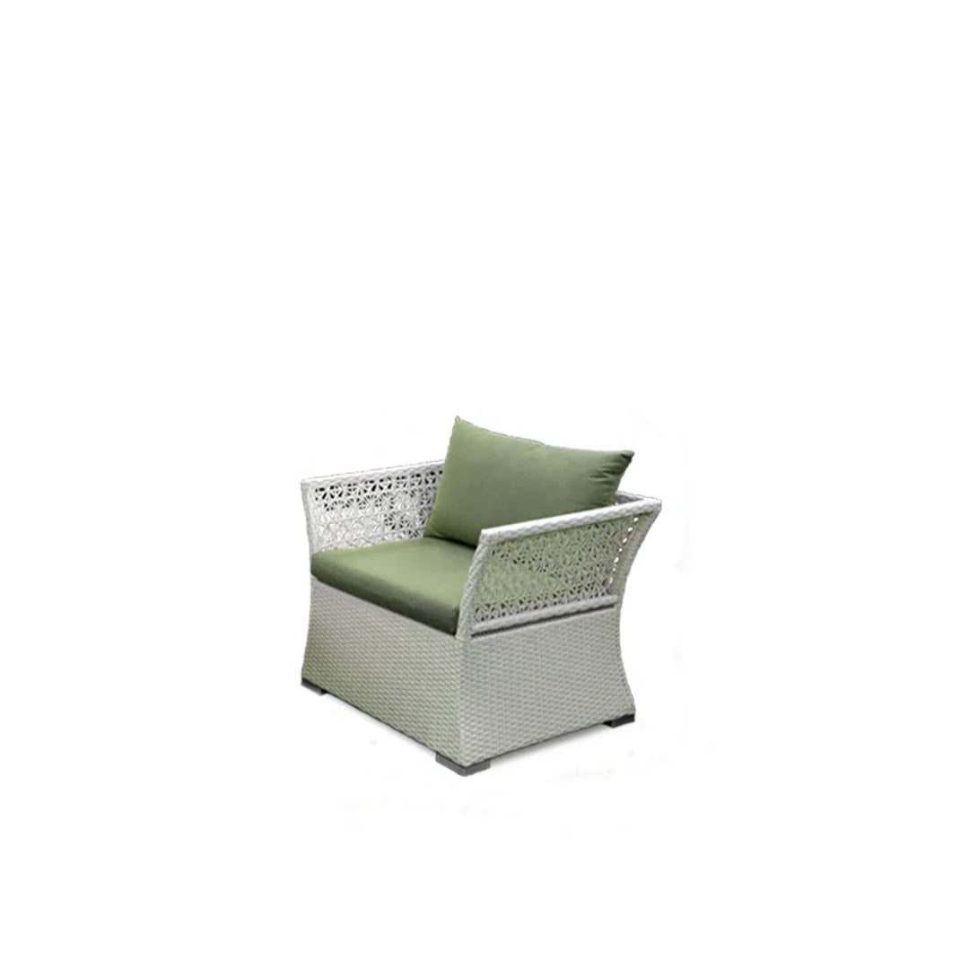 Virasat Adara Outdoor Sofa Set 2 Seater, 2 Single seater and 1 Center Table (White + Green)