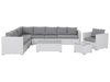 Virasat Outdoor Sofa Set 8 Seater, Single Seater and 2 Center Table Set (White + Grey)-VIRASAT FURNITURE & FURNISHING