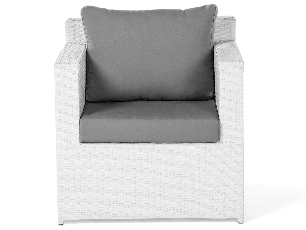 Virasat Outdoor Sofa Set 3 Seater, 2 Single Seater With Ottoman and 1 Center Table Set (White)-VIRASAT FURNITURE & FURNISHING