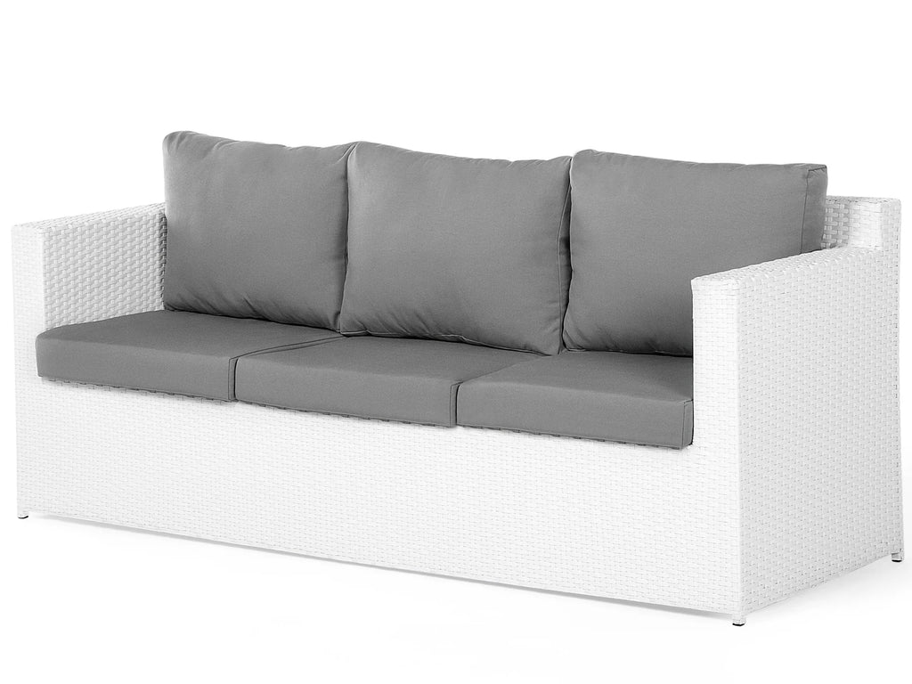 Virasat Outdoor Sofa Set 3 Seater, 2 Single Seater With Ottoman and 1 Center Table Set (White)-VIRASAT FURNITURE & FURNISHING