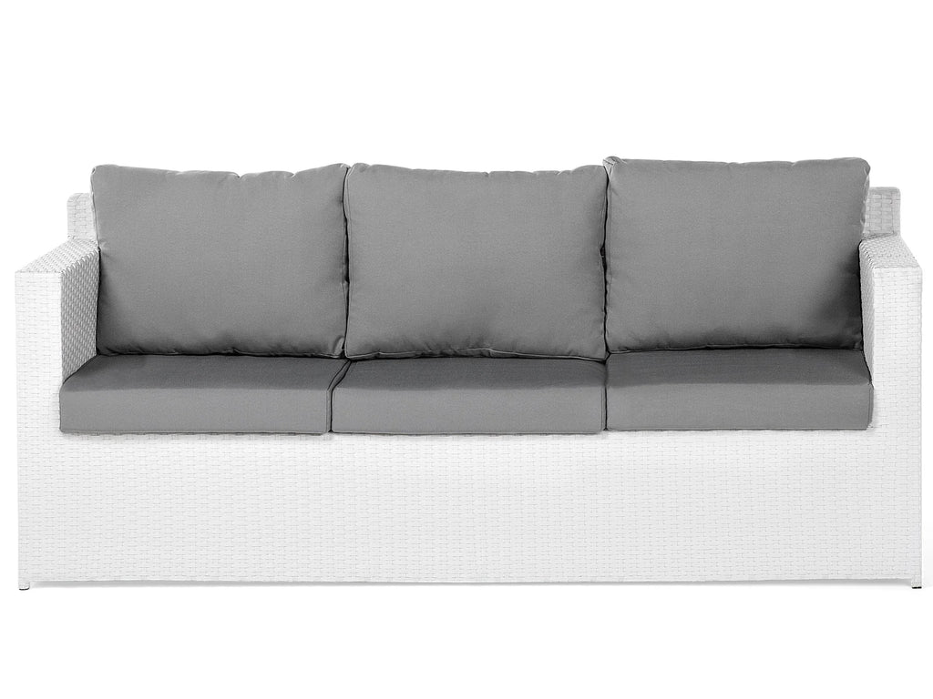 Virasat Outdoor Sofa Set 3 Seater, 2 Single Seater With Ottoman and 1 Center Table Set (White)-VIRASAT FURNITURE & FURNISHING