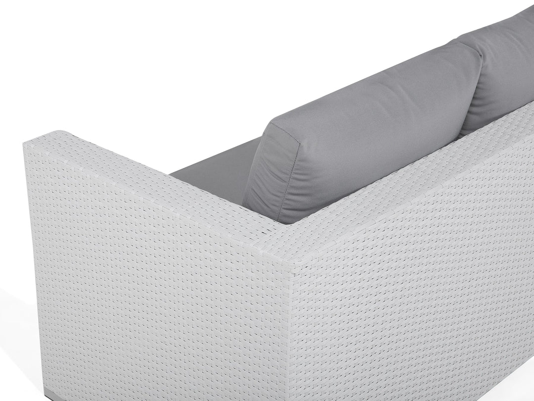 Virasat Outdoor Sofa Set 8 Seater, Single Seater and 2 Center Table Set (White + Grey)