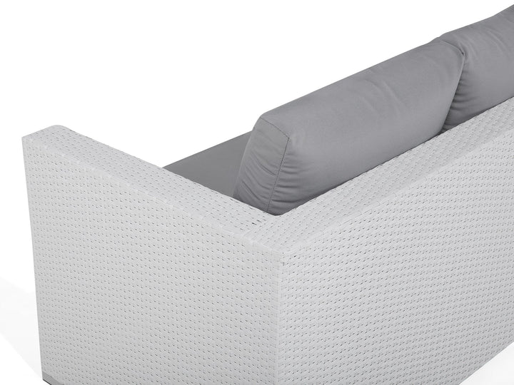 Virasat Outdoor Sofa Set 8 Seater, Single Seater and 2 Center Table Set (White + Grey)
