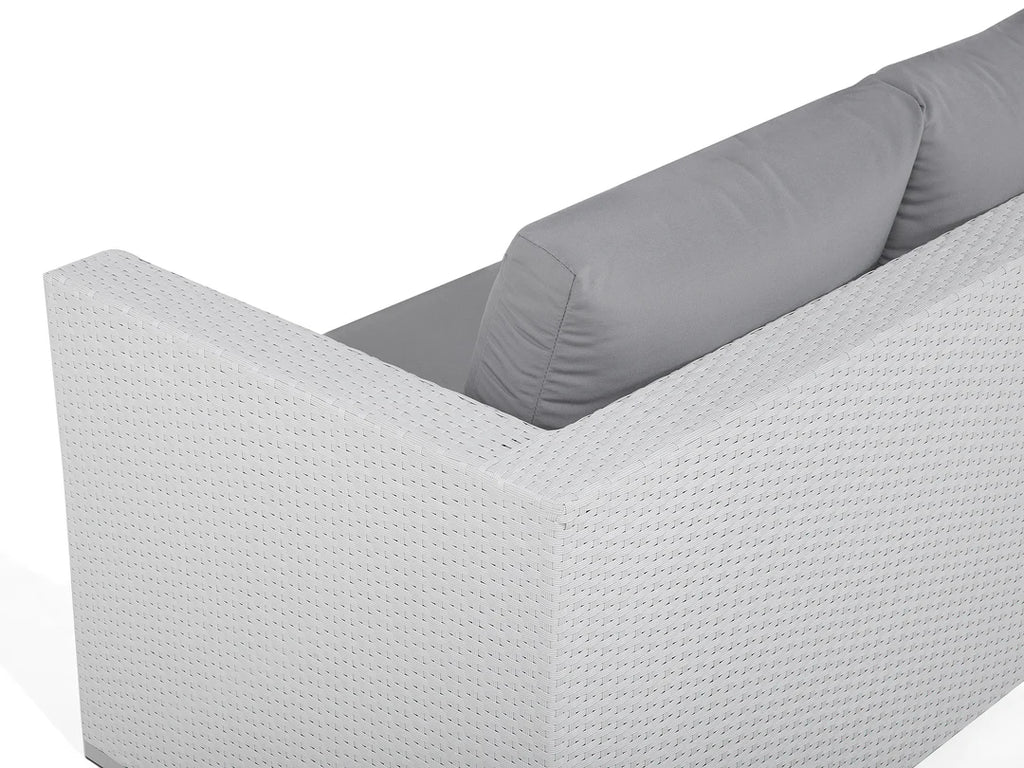 VIRASAT FURNITURE OUTDOOR ROPE SOFA SET 9-SEATER WITH 2 CENTER TABLES (WHITE & GREY)