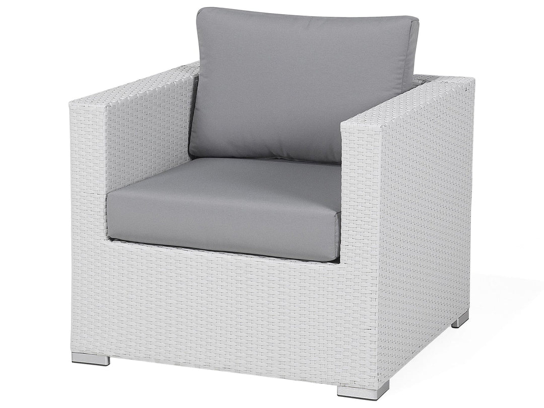 Virasat Outdoor Sofa Set 8 Seater, Single Seater and 2 Center Table Set (White + Grey)