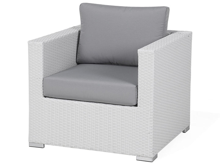 Virasat Outdoor Sofa Set 8 Seater, Single Seater and 2 Center Table Set (White + Grey)