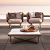 Virasat Outdoor Sofa Set 6 Seater, 2 Ottoman and 1 Center Table + 1 Side Table Set (Tan + Beige) Braided & Rope-VIRASAT FURNITURE & FURNISHING