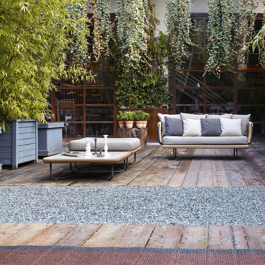 Virasat Outdoor Sofa Set 2 Seater, 2 Single Seater and 1 Center Table with Ottoman (Tan) Braided & Rope-VIRASAT FURNITURE & FURNISHING