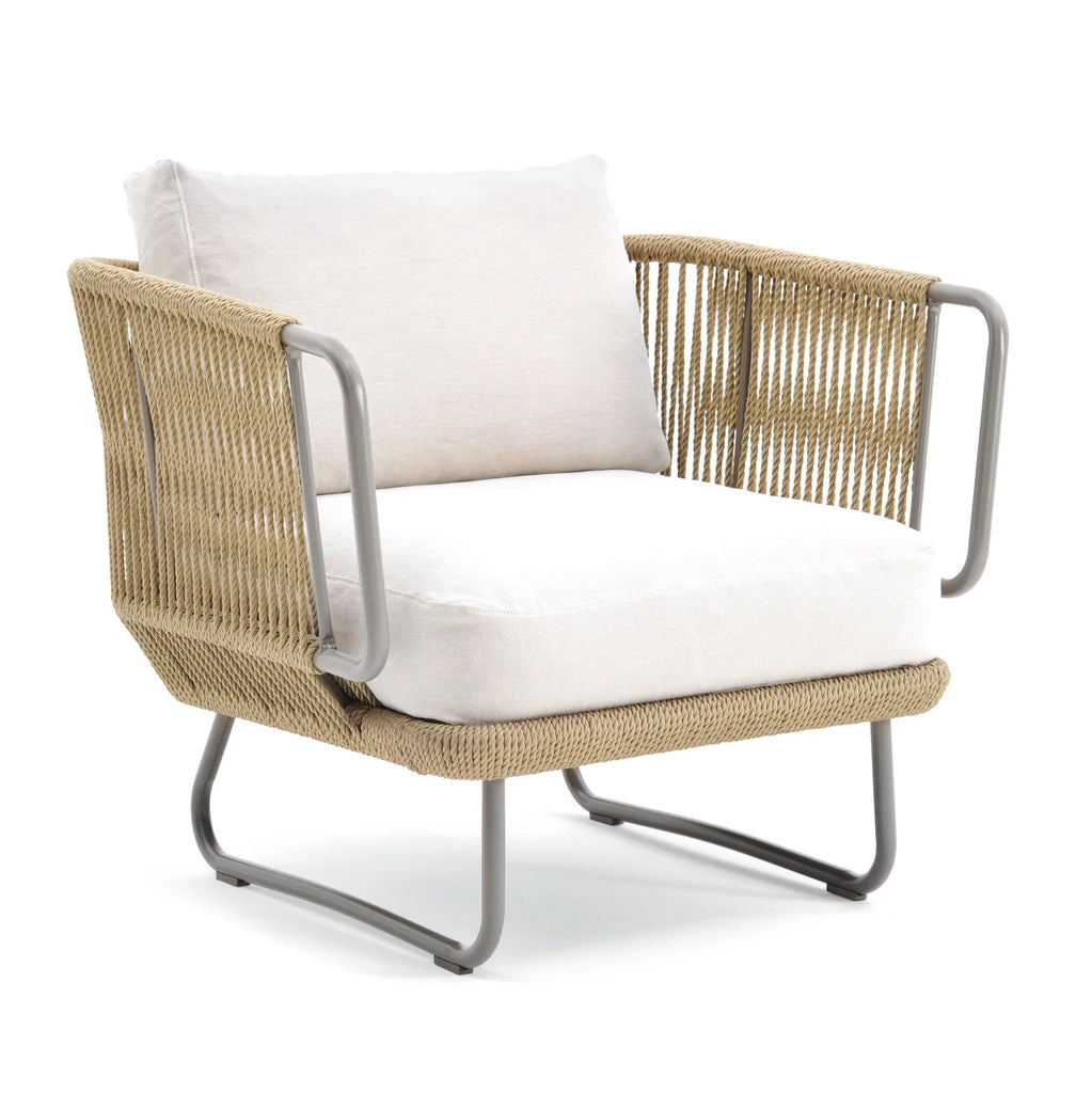 Virasat Outdoor Sofa Set 6 Seater, 2 Ottoman and 1 Center Table + 1 Side Table Set (Tan + Beige) Braided & Rope-VIRASAT FURNITURE & FURNISHING