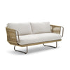 VIRASAT FURNITURE OUTDOOR ROPE SOFA SET 6-SEATER WITH 2 OTTOMANS, CENTER & SIDE TABLE (TAN & BEIGE)