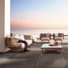 Virasat Outdoor Sofa Set 6 Seater, 2 Ottoman and 1 Center Table + 1 Side Table Set (Tan + Beige) Braided & Rope-VIRASAT FURNITURE & FURNISHING