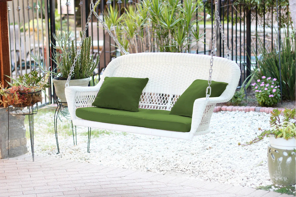 Virasat Double Seater Hanging Swing Without Stand For Balcony , Garden Swing (White)-VIRASAT FURNITURE & FURNISHING