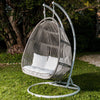 Virasat Double Seater Hanging Swing With Stand For Balcony, Garden Swing (White+Grey)-VIRASAT FURNITURE & FURNISHING