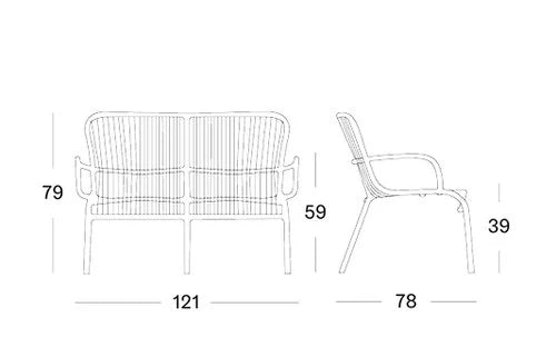 Virasat Oliver Outdoor Sofa Set 2 Seater , 2 Single seater and 1 Center Table Set (Black) Braided & Rope