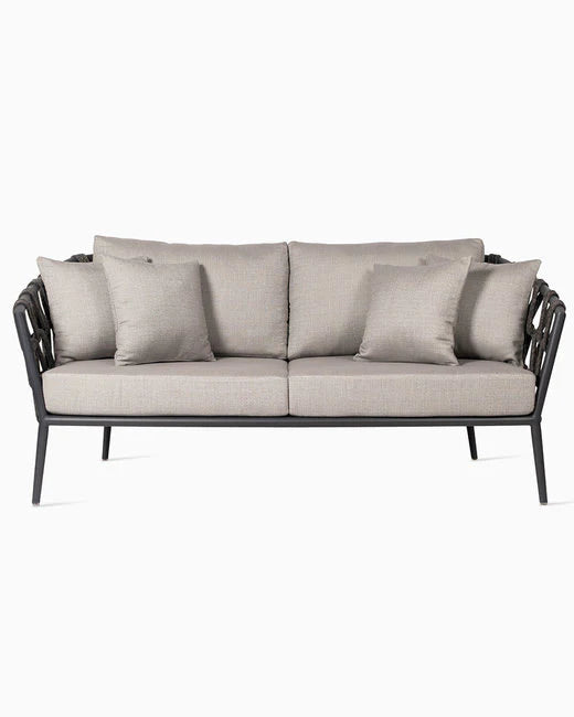 Virasat Outdoor Sofa Set 2 Seater, 2 Single Seater and 2 Center Table Set (Dark Grey) Braided & Rope-VIRASAT FURNITURE & FURNISHING