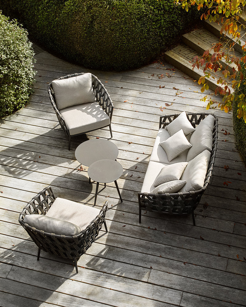 Virasat Outdoor Sofa Set 2 Seater, 2 Single Seater and 2 Center Table Set (Dark Grey) Braided & Rope-VIRASAT FURNITURE & FURNISHING