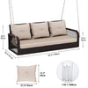 Virasat Three Seater Hanging Swing Without Stand For Balcony, Garden Swing (Dark Brown)-VIRASAT FURNITURE & FURNISHING