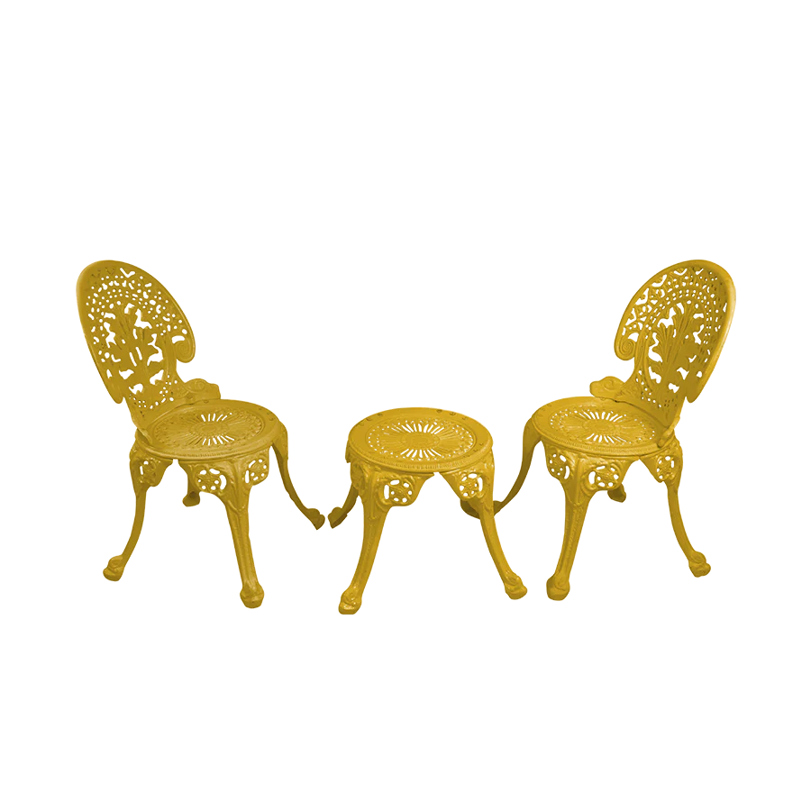 Virasat Cast Aluminium Garden Patio Seating 2 Chair and 1 Table Set-VIRASAT FURNITURE & FURNISHING