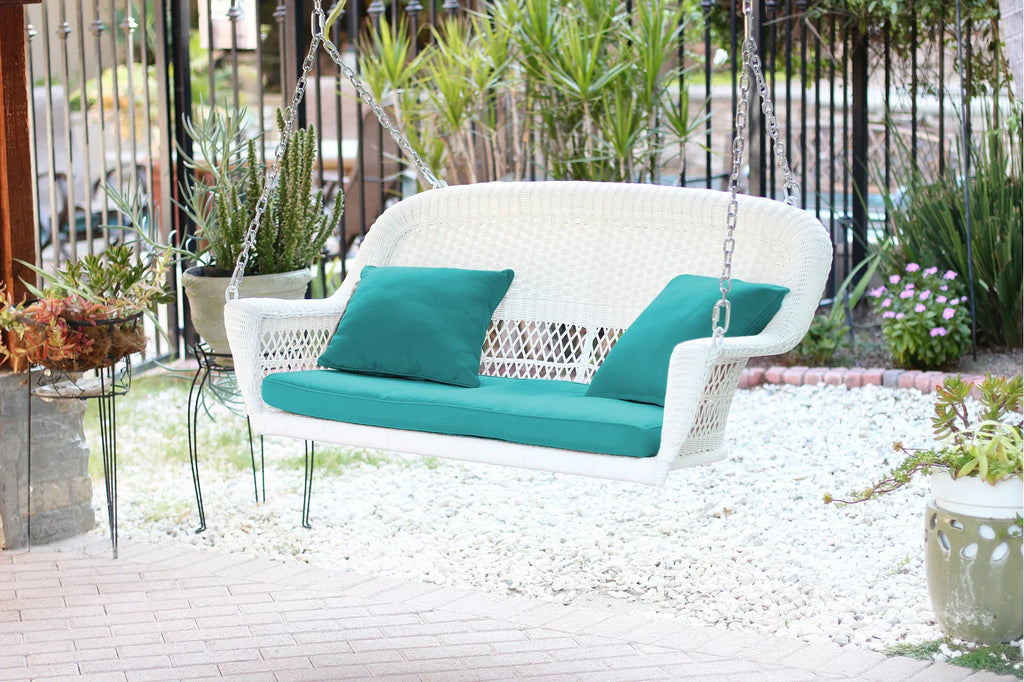 Virasat Double Seater Hanging Swing Without Stand For Balcony , Garden Swing (White)-VIRASAT FURNITURE & FURNISHING